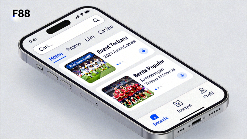 Tampilan antarmuka M88 mobile yang dioptimalkan untuk perangkat seluler di browser